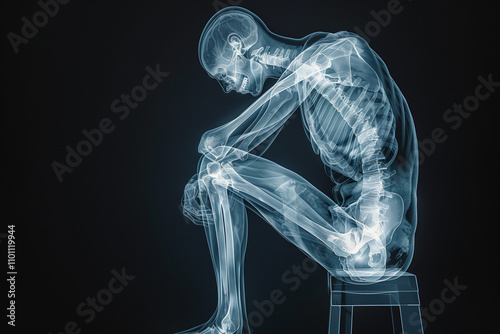 An x-ray showing the pain in the wrest joint, joint damage photo