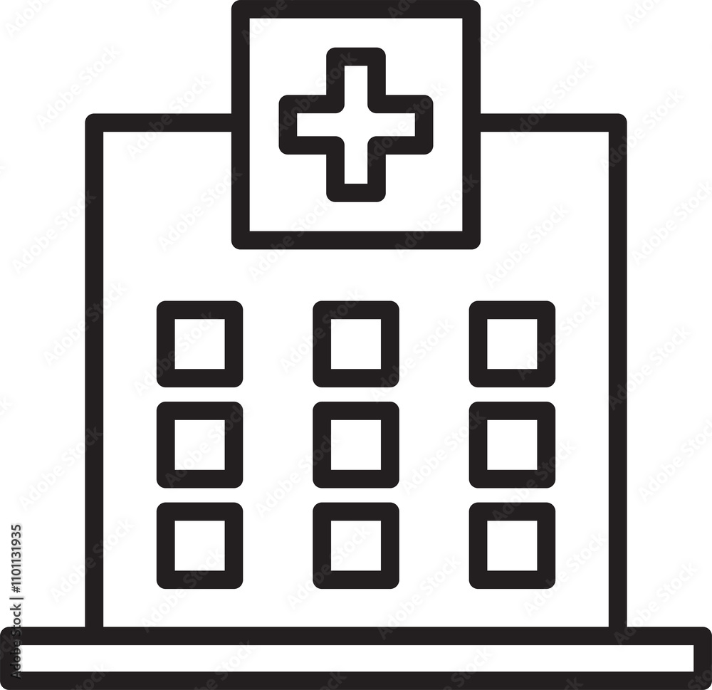 Fototapeta premium Hospital Line Icon