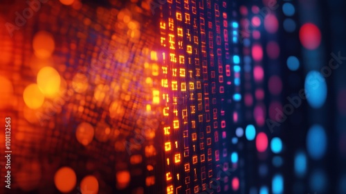 Wallpaper Mural Abstract digital background with binary code and glowing lights. Torontodigital.ca