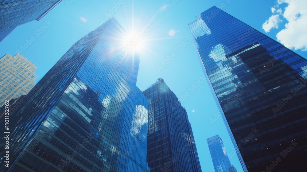 Fototapeta premium Skyscrapers glass buildings