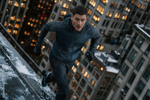 Fearless Freerunner Dashes Across Skyscrapers with Stunning Agility and Grace photo