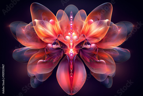 Whimsical Abstract Floral Background with Delicate Lines and Shades
