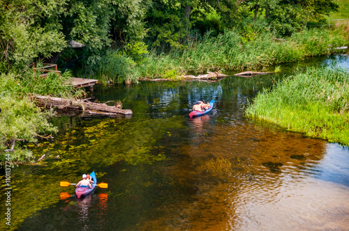 Rafting down the Krutynia river, Warmian-Masurian Voivodeship, Poland	
