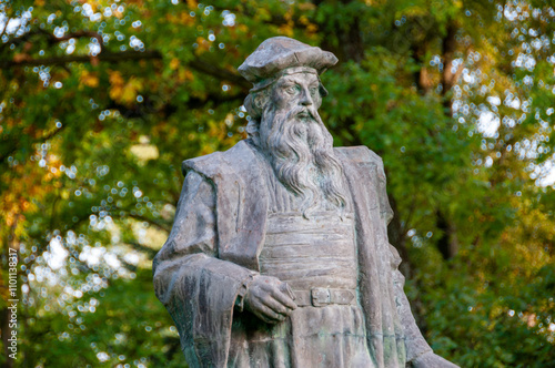 Monument of Johann Gutenberg in Pelplin, Pomeranian Voivodeship, Poland	
 photo