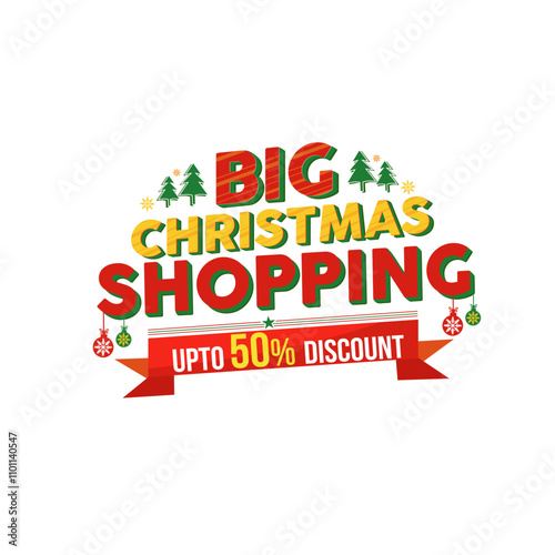 Big Christmas Shopping Logo Label Design vector Typography. Advertising, marketing, Promo