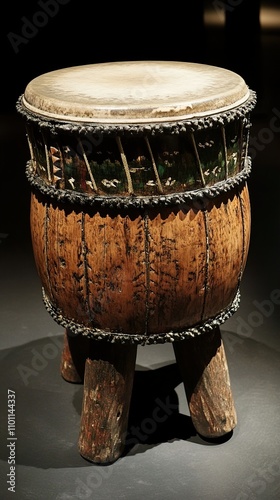 Ancient Wooden Drum: Cultural Heritage and Musical History photo