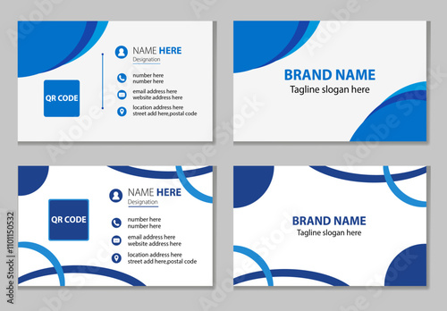 double sided template business card vector design front and back 