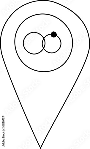 Wedding ring element black and white on white background. Vector illustration.