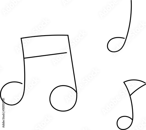 Music element black and white	 on white background. Vector illustration.