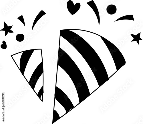 Music element black and white	 on white background. Vector illustration.