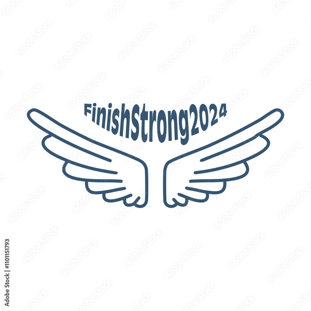 Fototapeta premium Finish Strong 2024. Design for print or use as poster, card, flyer or T Shirt
