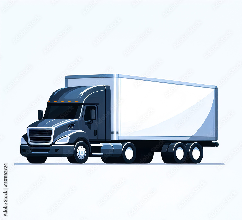 Isolated vector illustration of cargo truck on white background. Isolated vector illustration of cargo truck on white background.