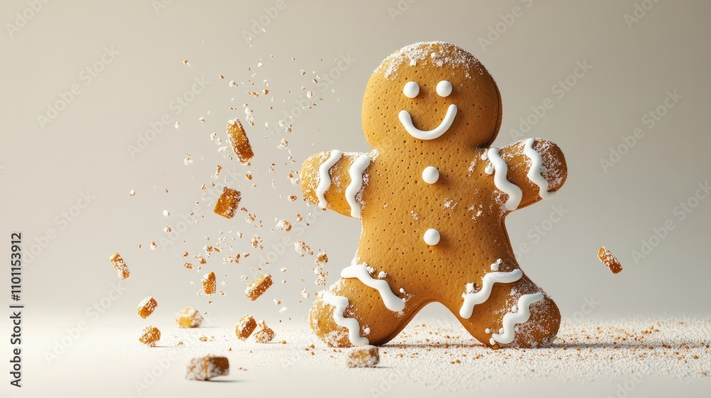 Gingerbread man isolated - Generative AI Gingerbread man isolated - Generative AI