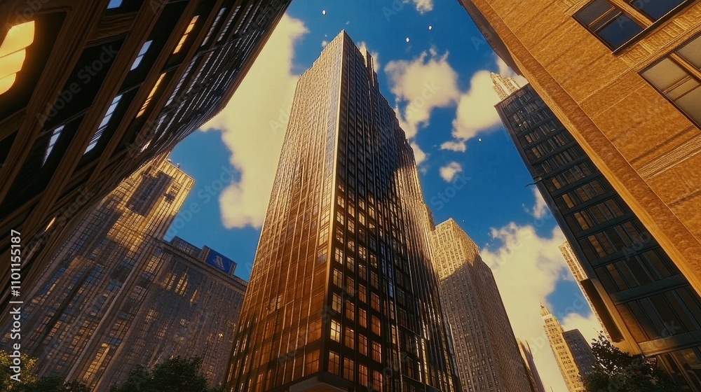 Fototapeta premium Majestic Skyscrapers Reaching for the Heavens