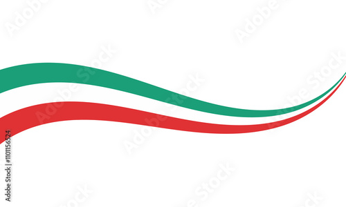 Italian Flag Wave Banner Background. Italy Flag.  isolated on white background. EPS 10