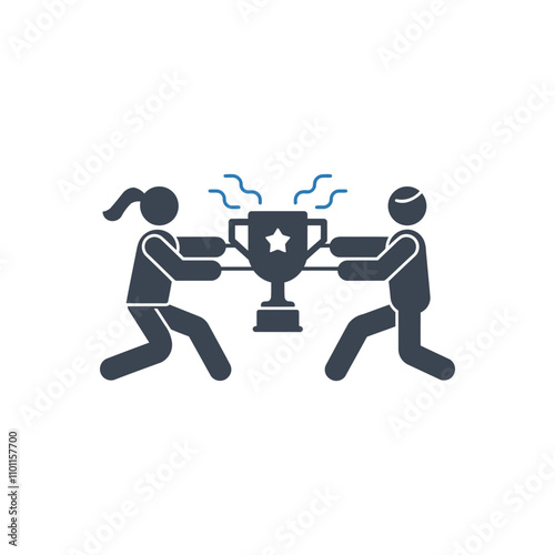 Trophy tug-of-war contest icon