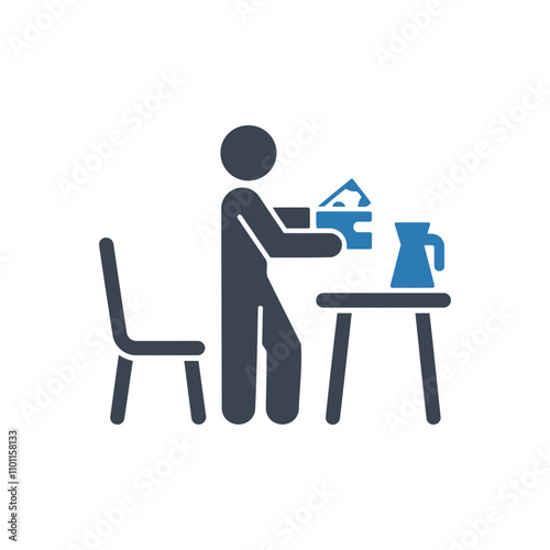 Preparing coffee icon