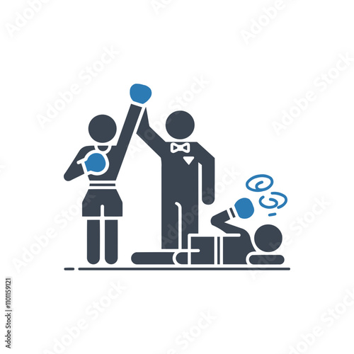Boxing champion victory icon