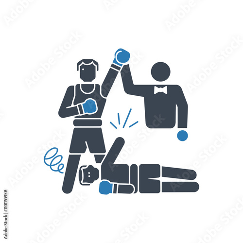 Boxing winner celebration icon