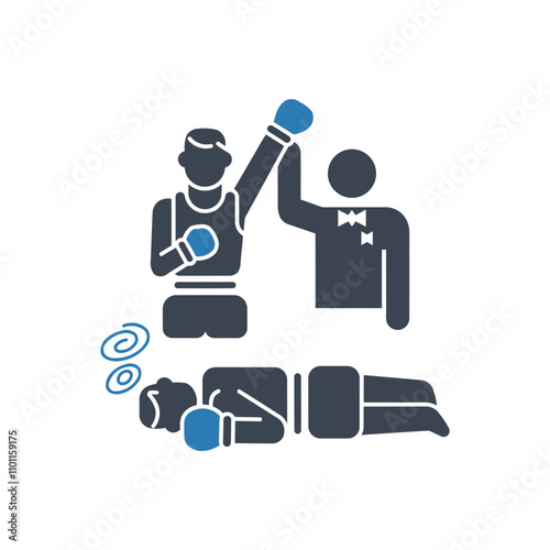 Boxing champion victory icon