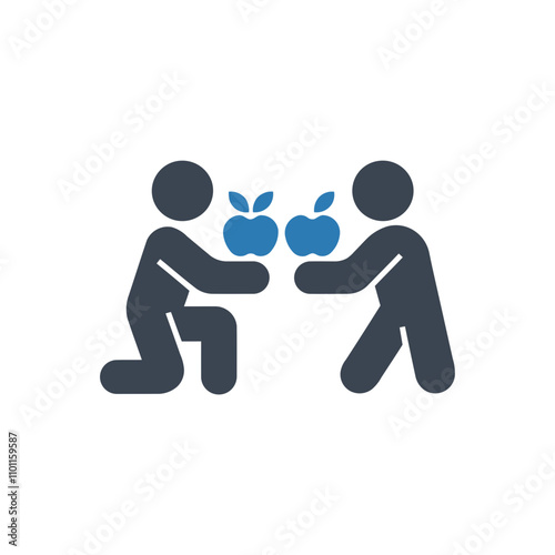 Sharing Apples Gesture Icon