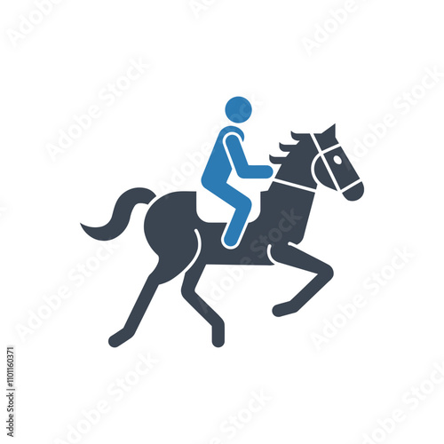Sprinting horse silhouette icon