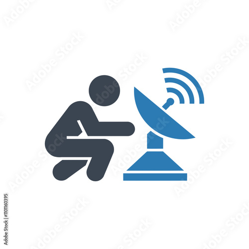 Satellite technology setup icon