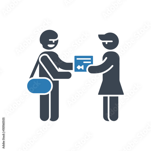 Document exchange between people icon
