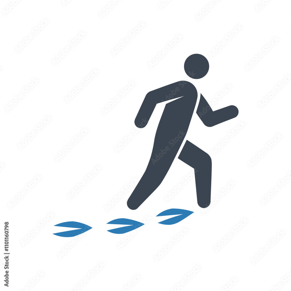 Minimal running motion icon Minimal running motion icon