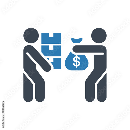 Transaction goods exchange icon