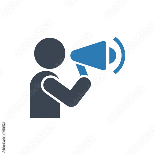 Person with megaphone icon