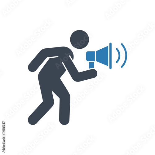 Announcing with megaphone icon