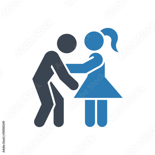 Conflict resolution with girl icon