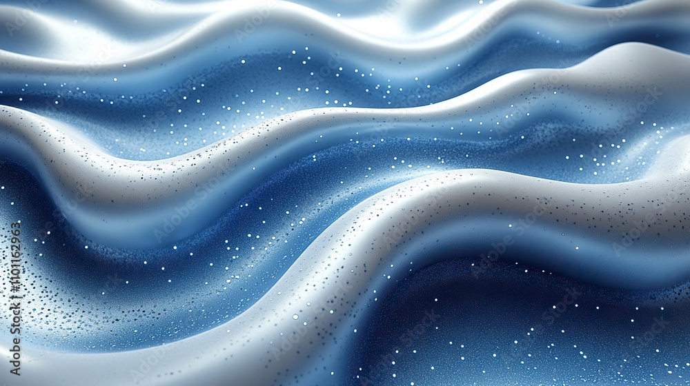Obraz premium rendering blue metalic wave surface