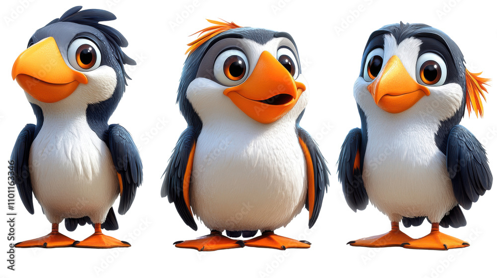 Fototapeta premium Seabird cartoon character isolated on white background
