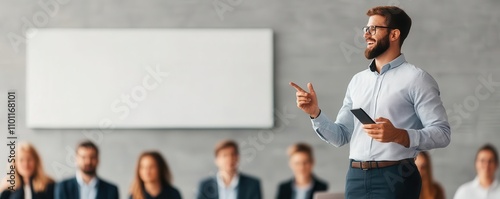A job seeker presenting a personal branding strategy in a networking workshop, Symbol of identity, Career marketing
