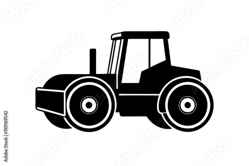 Road construction Road Roller silhouette vector illustration