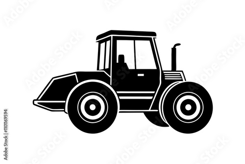 Road construction Road Roller silhouette vector illustration