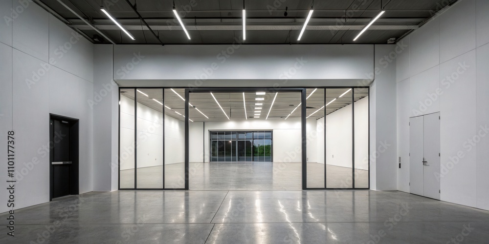 Fototapeta premium Modern Minimalist Interior with Clean White Wall