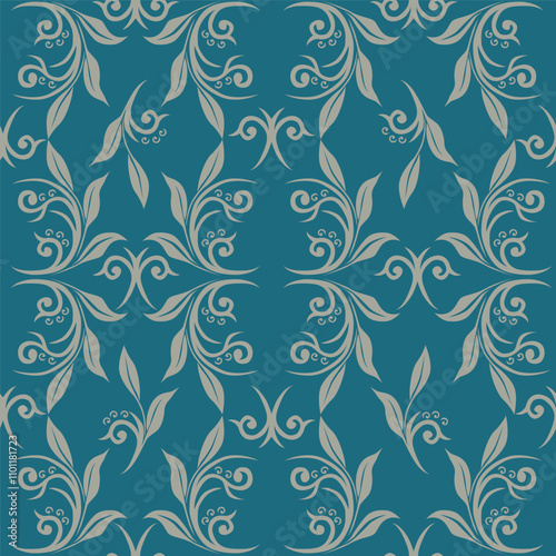 Seamless floral pattern. Digital textile design.
