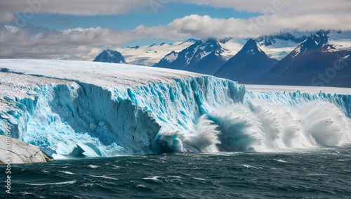 A glacier collapses photo