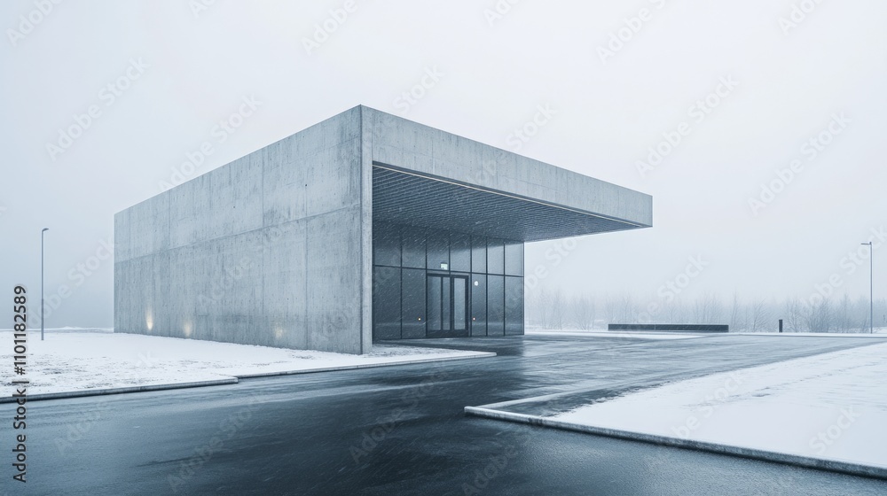 Fototapeta premium Modern concrete facility for data storage