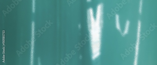Shiny Teal Reflective Texture with Gentle Light Streaks and Glossy Highlights