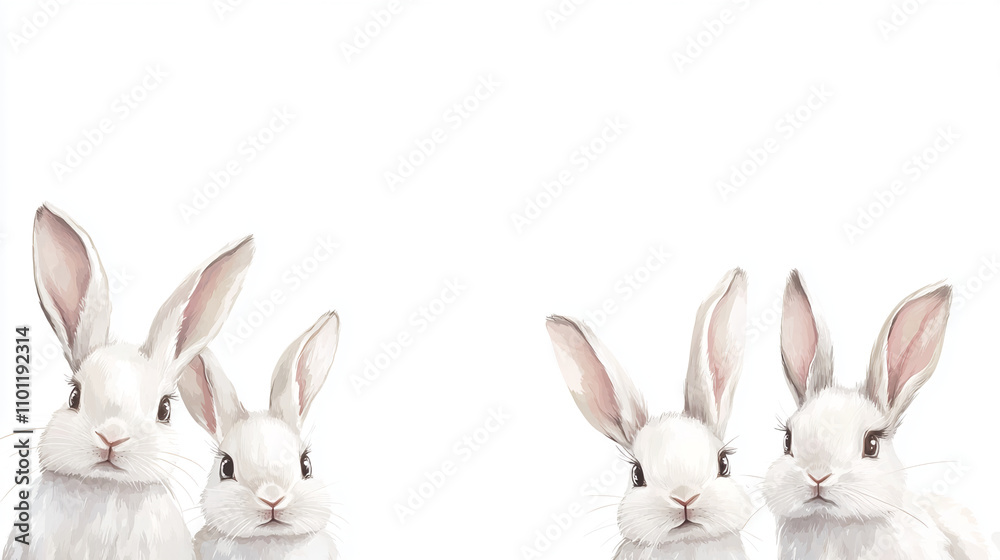 Obraz premium cute fluffy bunny rabbit background