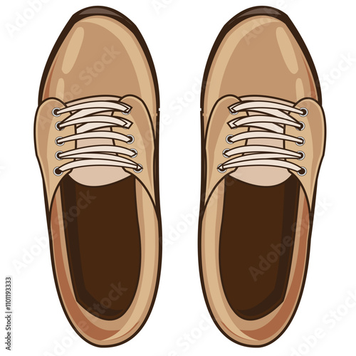 Footwear with lace type overhand vector illustration