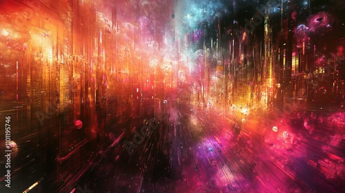 Abstract Y2K Holographic Wallpaper Design