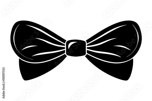 silhouette of bow tie ribbon vector art illustration