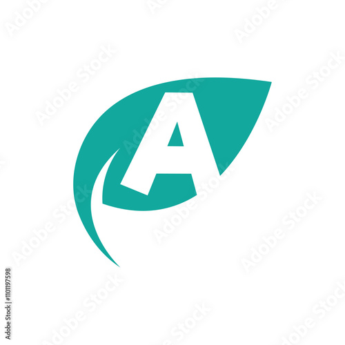 Initial letter with green leaf logo Free Download Initial letter with green leaf logo - GFXLoad