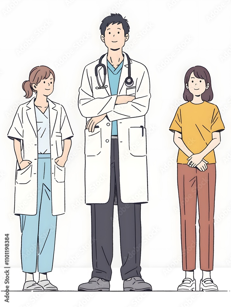 Simple medical staff characters, Generative AI Simple medical staff characters, Generative AI