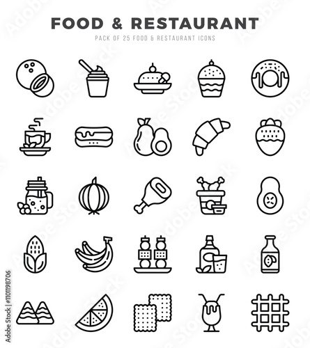 Food and Restaurant icons set for website and mobile site and apps.